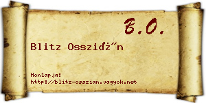 Blitz Osszián névjegykártya